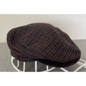 Totes Plaid Newsboy Hat Cap Wool Blend Brown One Size